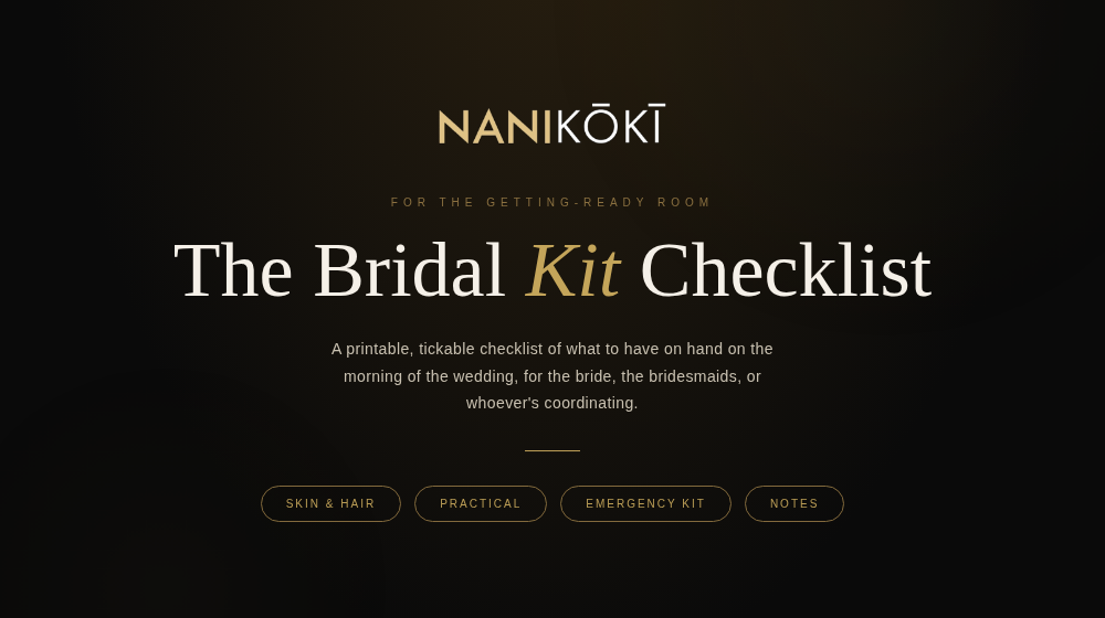 Sample preview of Bridal Beauty Kit & Packing Checklist