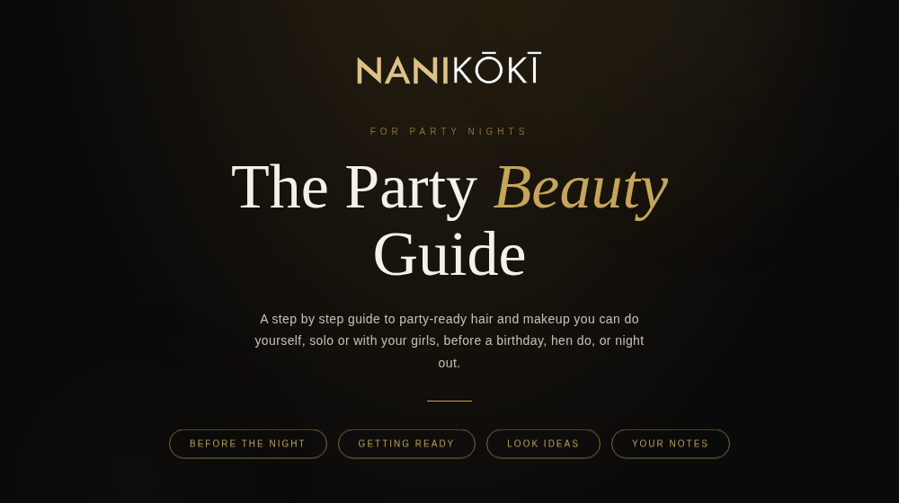 Sample preview of Party Night Hair & Makeup At-Home Guide